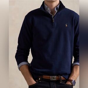 Polo Ralph Lauren Estate-Rib Quarter-Zip Pullover - Cruise Navy